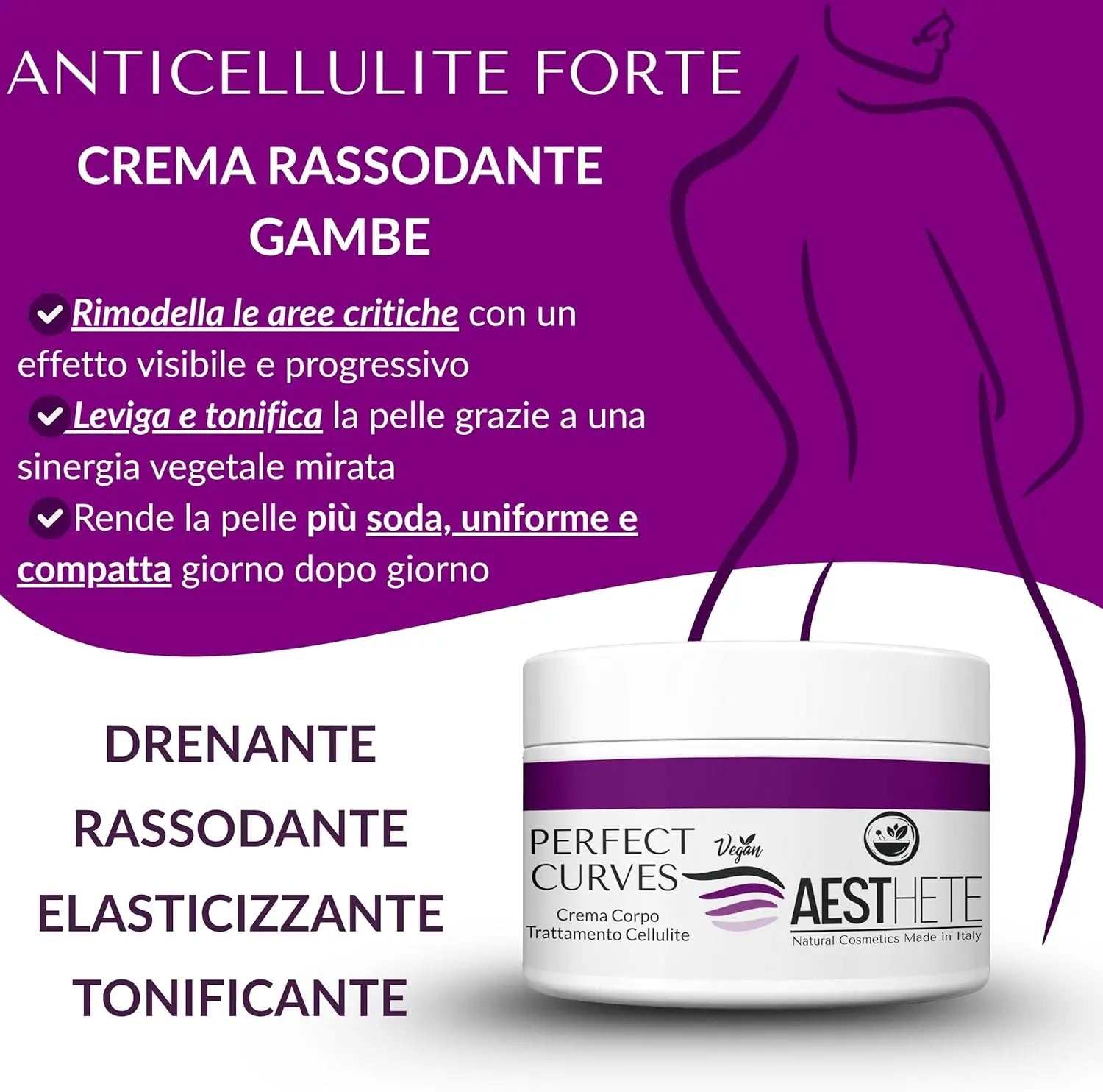 Perfect Curves – Crema Anticellulite Forte Naturale Certificata Bio Aesthete