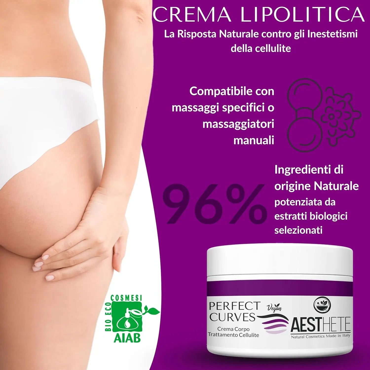 Perfect Curves – Crema Anticellulite Forte Naturale Certificata Bio Aesthete