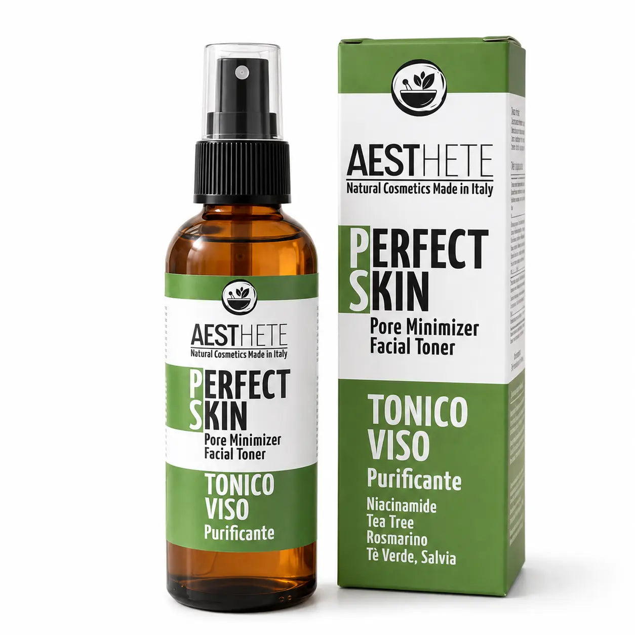 Tonico Viso Con Niacinamide per Pelle Impura ed Acneica al Te Verde e Tea Tree