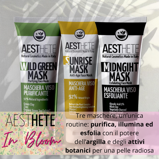 Blooming Set  Kit 3 Maschere Viso (Wild Green, Sunrise, Midnight) viso Aesthete