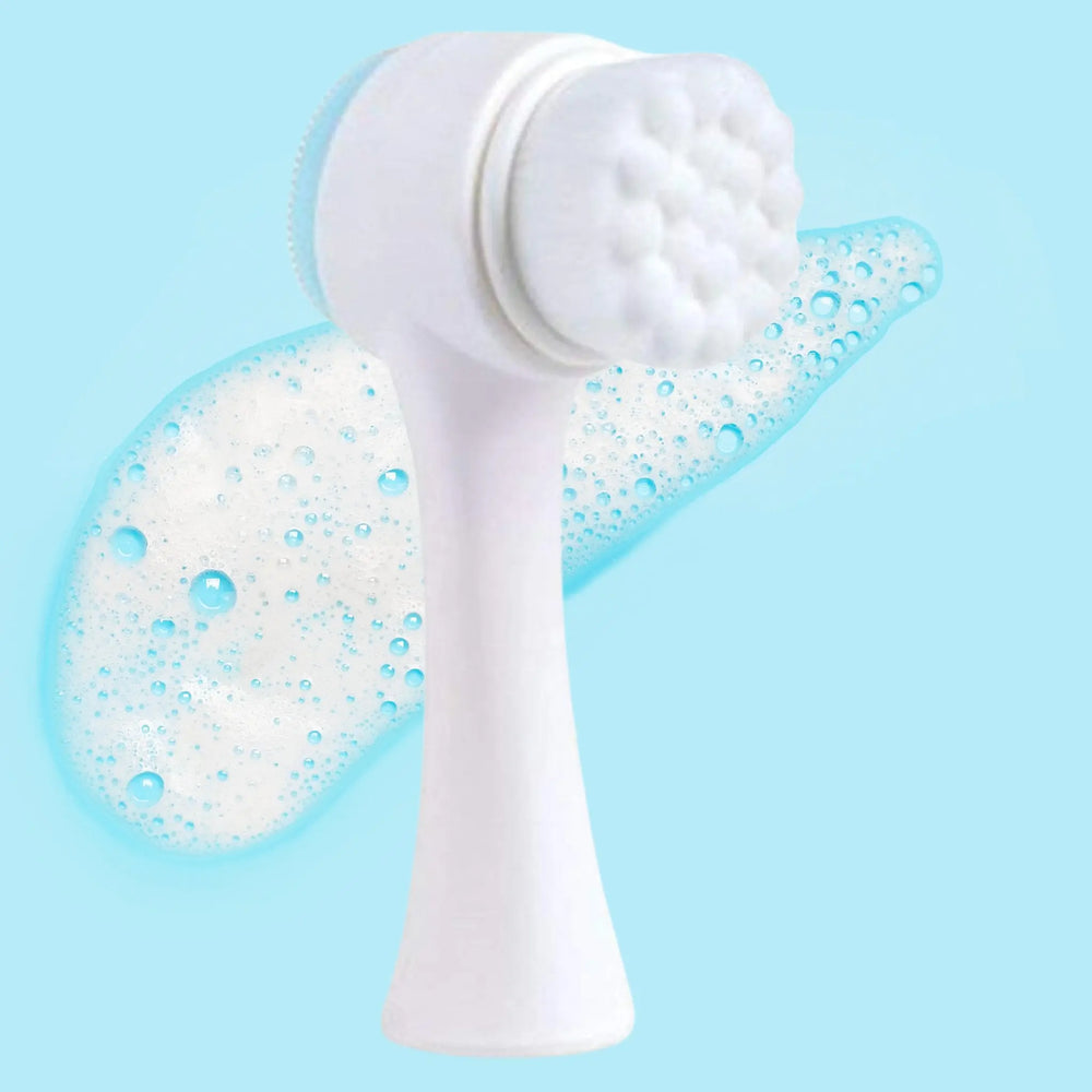 Spazzola per il viso a Doppia Faccia 2 in 1 con Manico