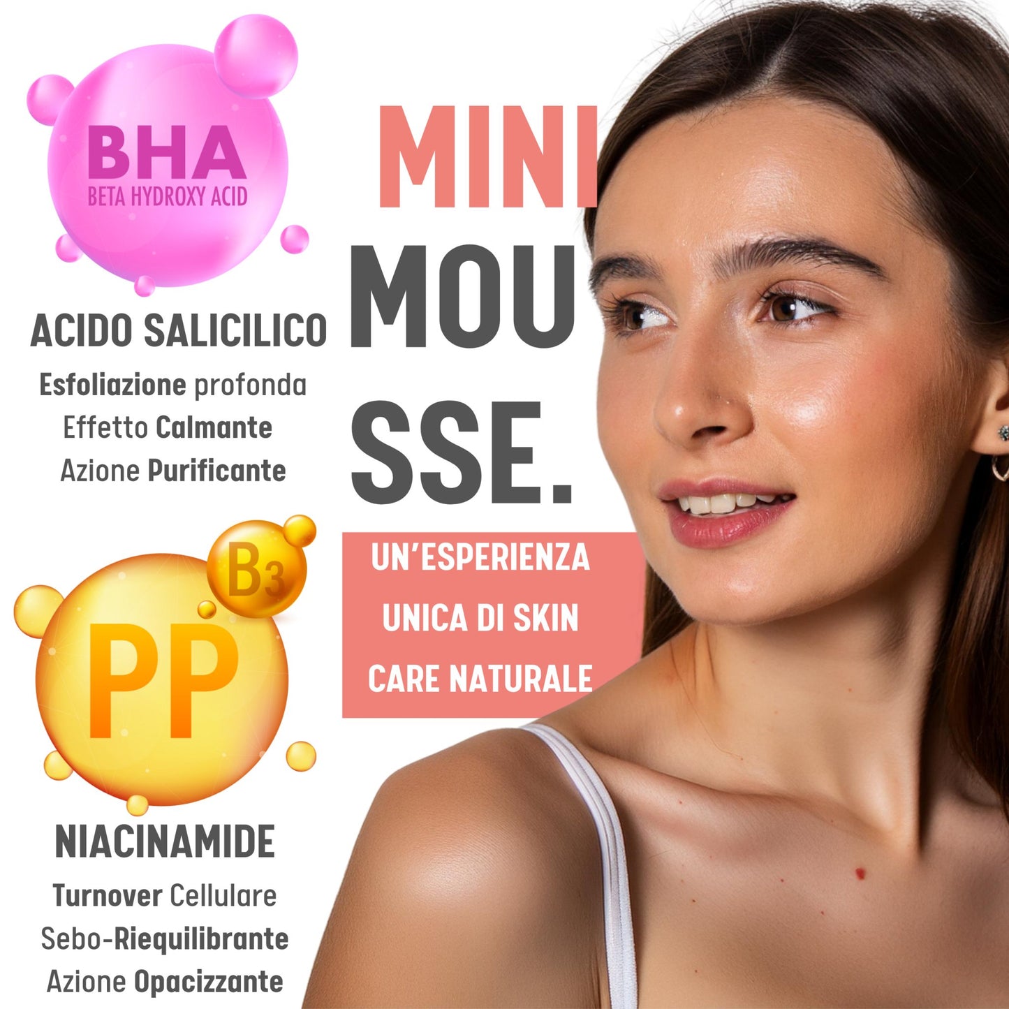 Mini Mousse Detergente Viso acido salicilico + niacinamide Aesthete